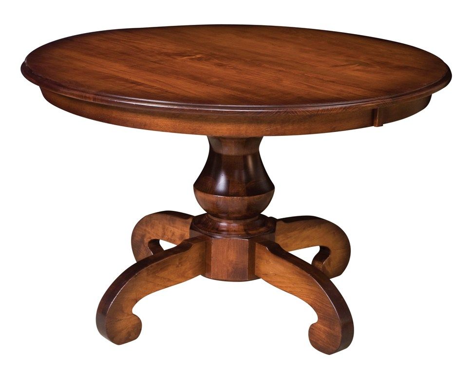Amish Round Pedestal Dining Table Classic Solid Wood Traditional